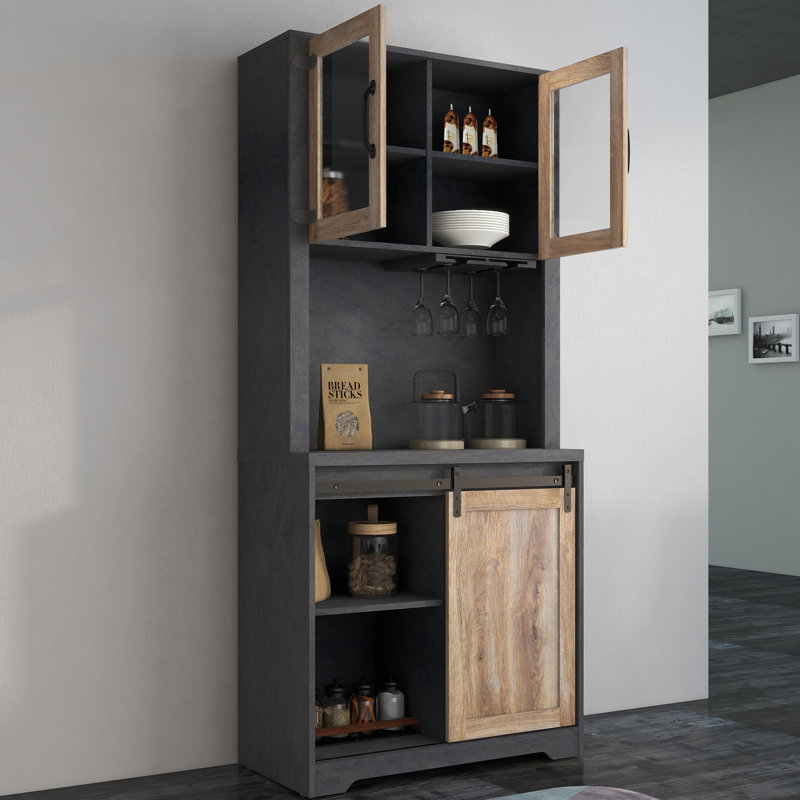 Armoire de bar à porte de grange pour salon, salle à manger