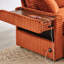 Fauteuil relax confortable en velours côtelé moelleux avec mousse orange et ressorts, double repose-pieds, tablette, espace de rangement, multifonctionnel surdimensionné, tissu doux pour la méridienne, accoudoirs multifonctions et port de chargement, rapide