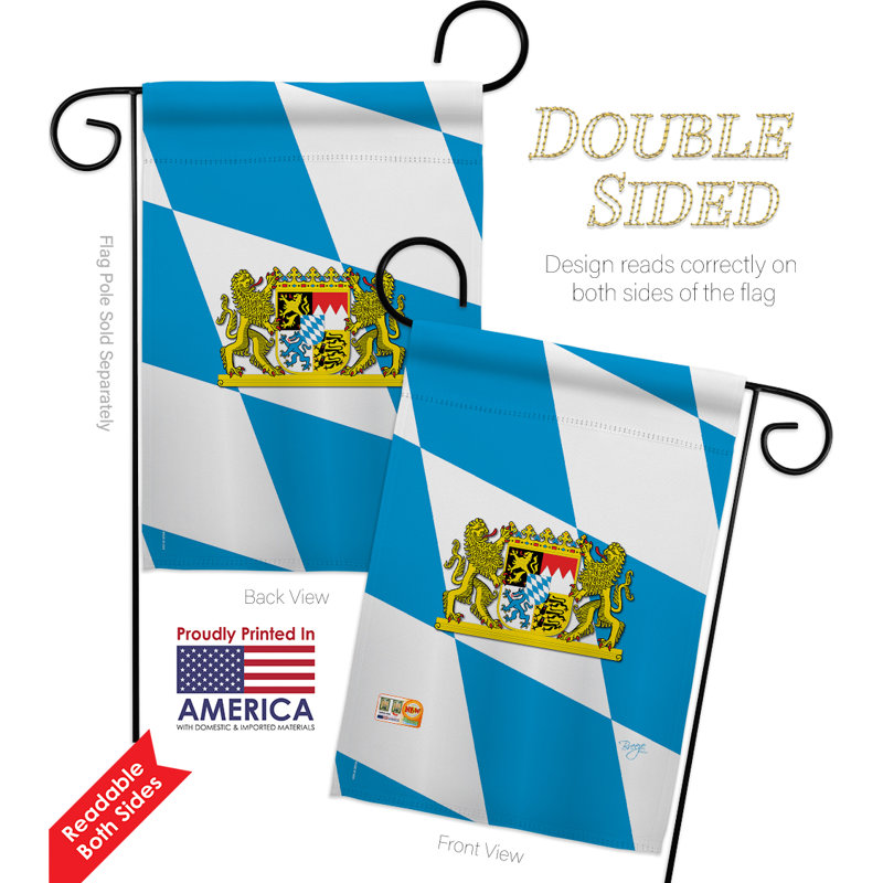 Ensemble drapeau 2 côtés 7 po x 1 pi 1 po en bavière