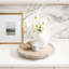 Round Lotus-Shaped Wooden Lazy Susan Tray Organizer