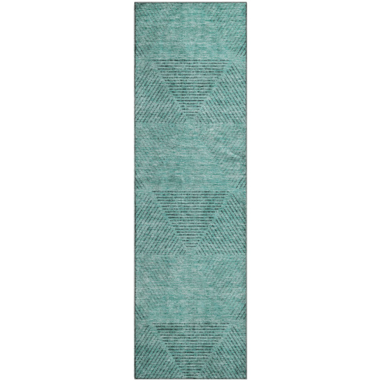 Premium Machine Washable Prisco Teal Rug