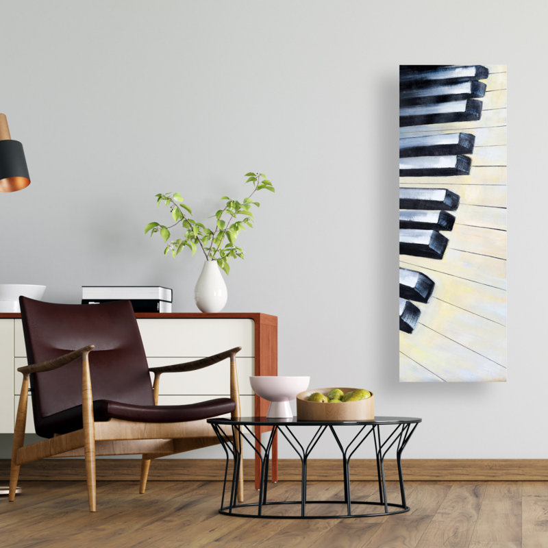 Piano sur toile bleue - Élégante décoration murale de chambre à coucher