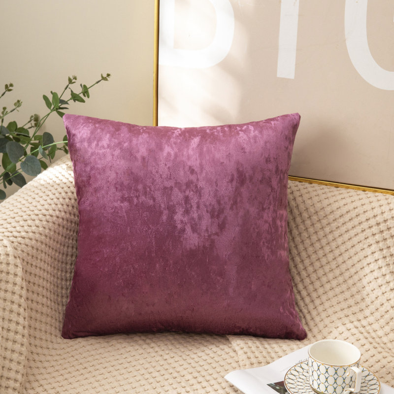 (Couvertures avec insertions) Ensemble de 2 coussins décoratifs en velours écrasé, Rose