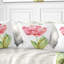 Tulipe rose simple sur fond blanc - coussin à imprimé floral-29892843-29896351