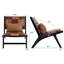 Chaise d'appoint Mid-Century moderne en similicuir avec coussin supplémentaire-474132491