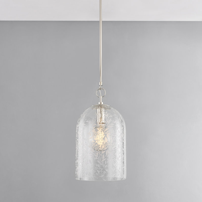 BELLEVILLE 1 LIGHT PENDANT, 29.25" H x 10" W x 10" D, Polished Nickel