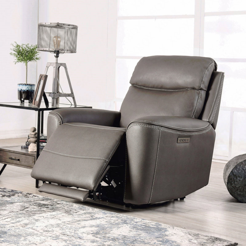 Fauteuil inclinable électrique gris - repose-pieds extensible
