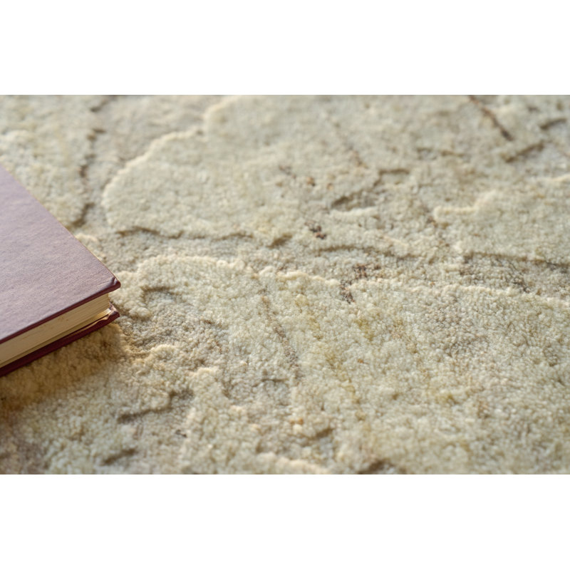 Moderno hand-knotted New Zealand Wool Beige/Taupe/Brown Area Rug, 14'X18'