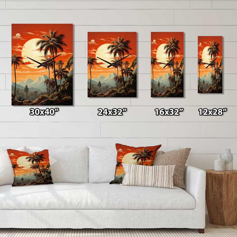 Daimian - Horloges murales Palm Trees, Moyen