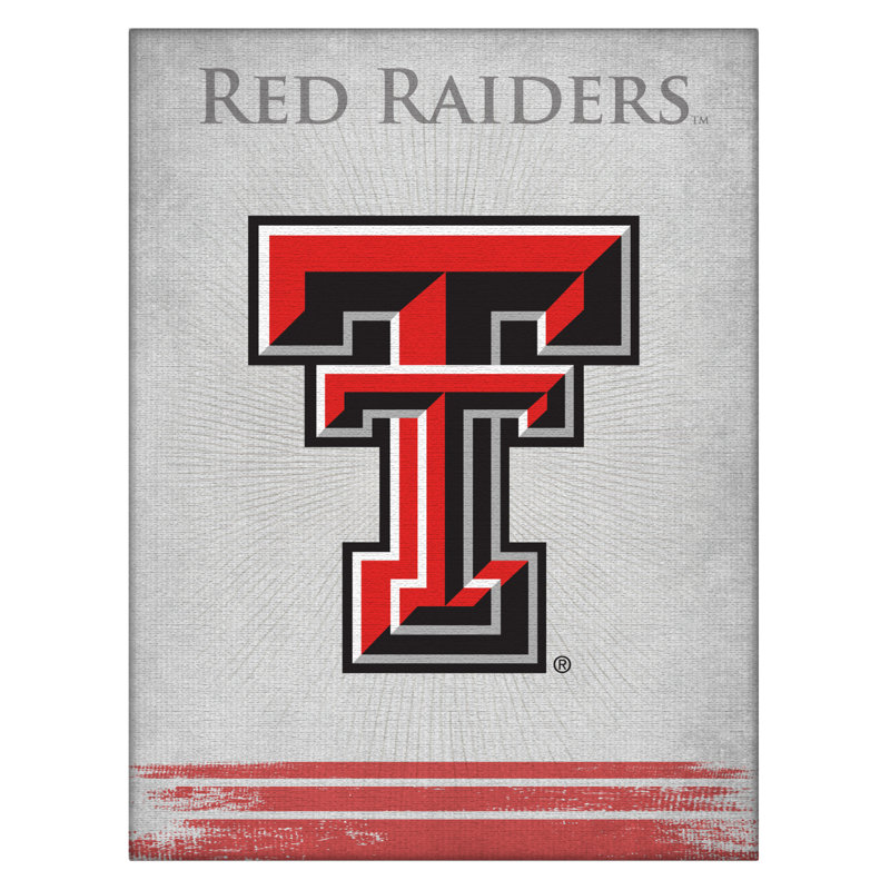 Impression sur toile tendue NCAA, H 15 po x l 20 po x P 1 po, Texas Tech Red Raiders