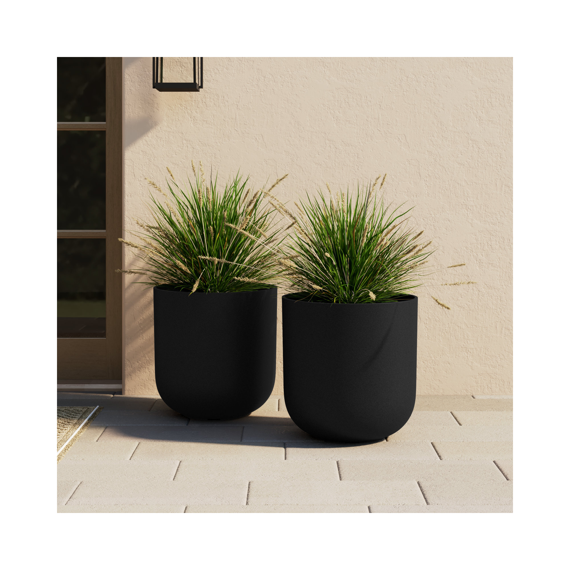 Pure Series Planter, Black, 2, 19.75" H x 18.5" W x 18.5" D