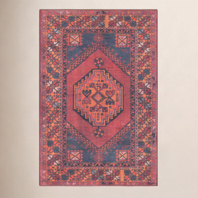 Isthia Red Blue Orange Oriental Rug