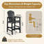 Chaise de bar durable en PEHD Adirondack avec accoudoirs, style moderne pour l'extérieur