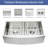 Double Bowl Apron Front Kitchen Sink 36" In Length, 20" Width, 9" Depth, 16 Gauge T304 Stainless Steel, X - Shaped Drain For Easy Water Disposal, Coating To Avoid Condensation, Includes Assembly And