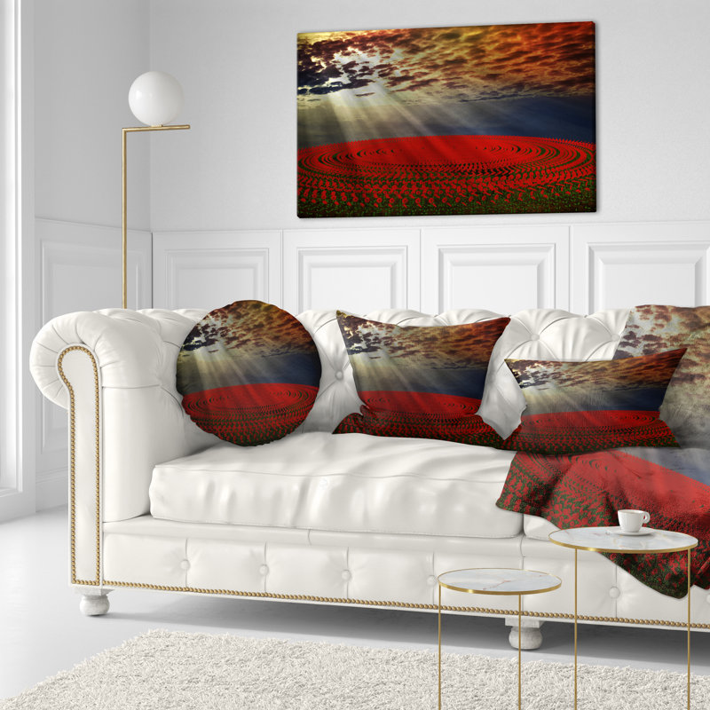 Coussin lombaire floral à fleurs encerclé