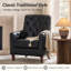 Fauteuil en cuir véritable avec dossier capitonné l 33,25 po Olga-761303059