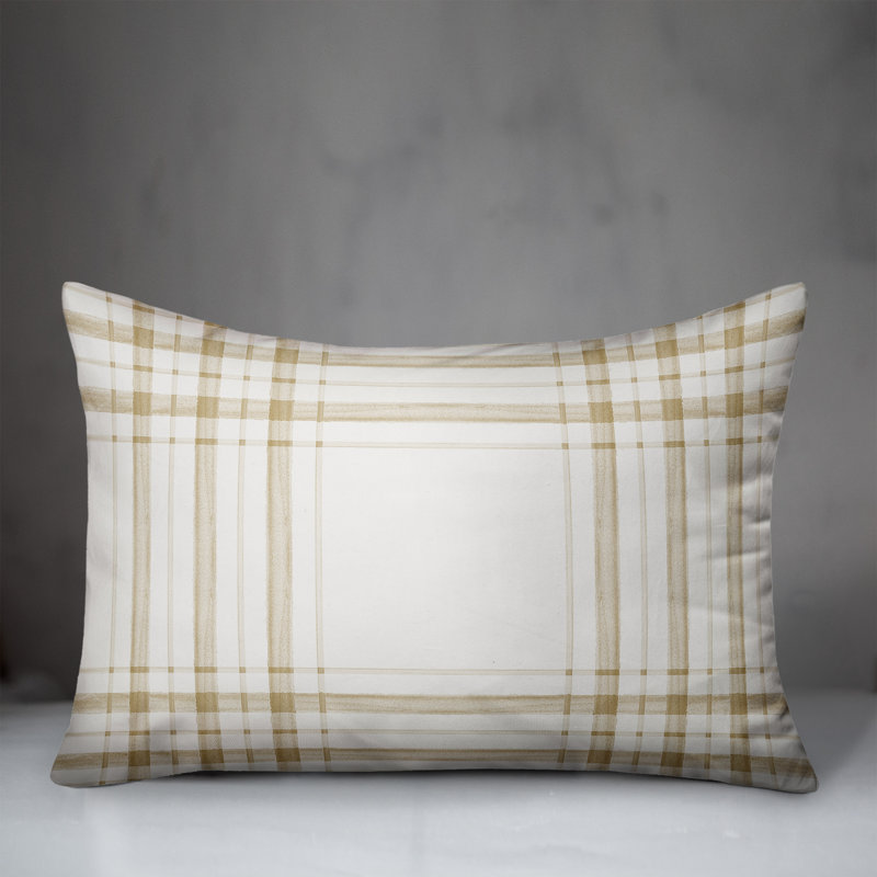 Plaid Outdoor Throw Pillow, Yellow