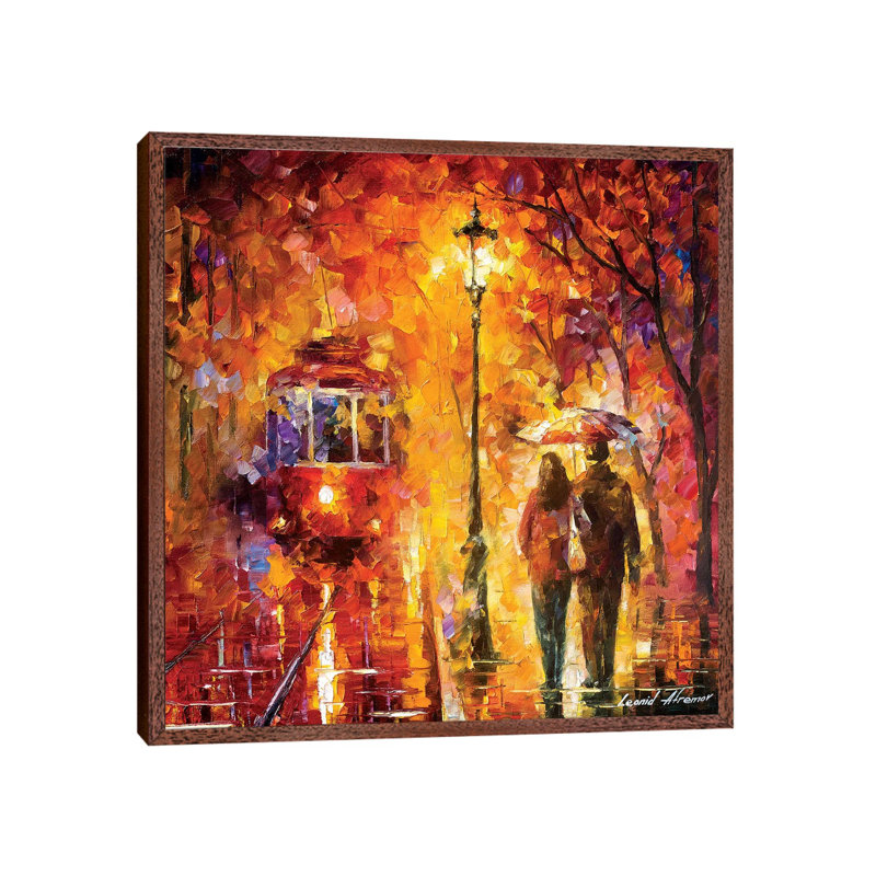 Date By The Trolley by Leonid Afremov - Print on Canvas, 66.04 cm H x 66.04 cm W, Classic Wood Framed Canvas