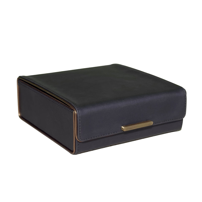 Leather Jewelry Box for Him, Black