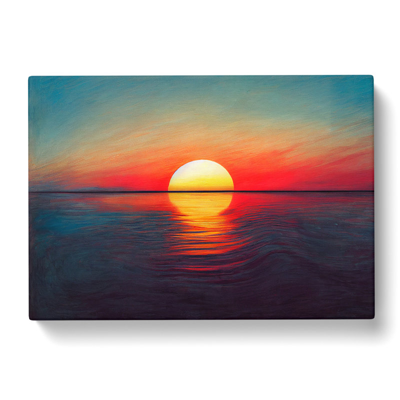 Delightful Ocean Sunset - Wrapped Canvas, 35cm H x 50cm W x 3cm D
