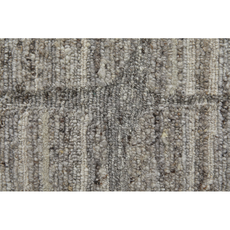 Navaro Wool Abstract Area Rug in Gray, Rectangle 11'6" x 15'