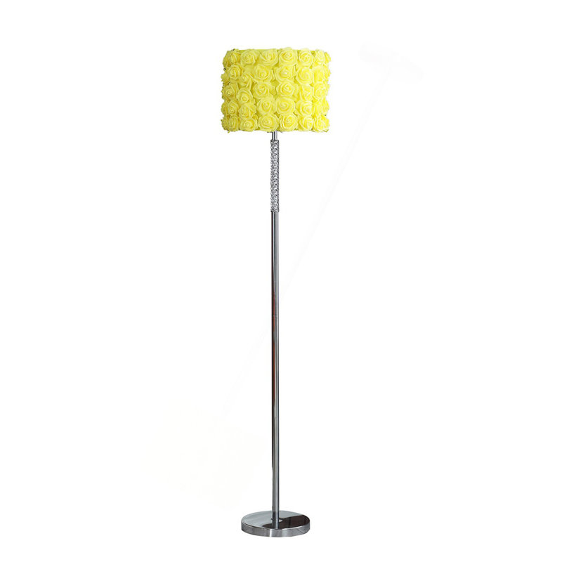 Lampe sur pied en acrylique / métal 63 "In Yellow Roses In Bloom, Jaune