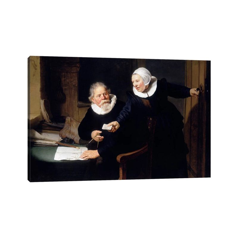 The Shipbuilder & His Wife by Rembrandt Van Rijn - Wrapped Canvas Print, 66.04 cm H x 45.72 cm W x 1.91 cm D