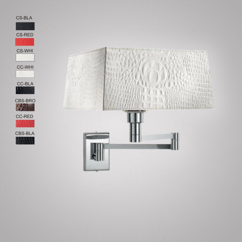 Carre Pelle 1 - Light Hardwired Swing Arm Sconce