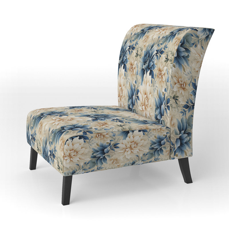 Fauteuil de chambre rembourré C, Motif de dentelle tropicales