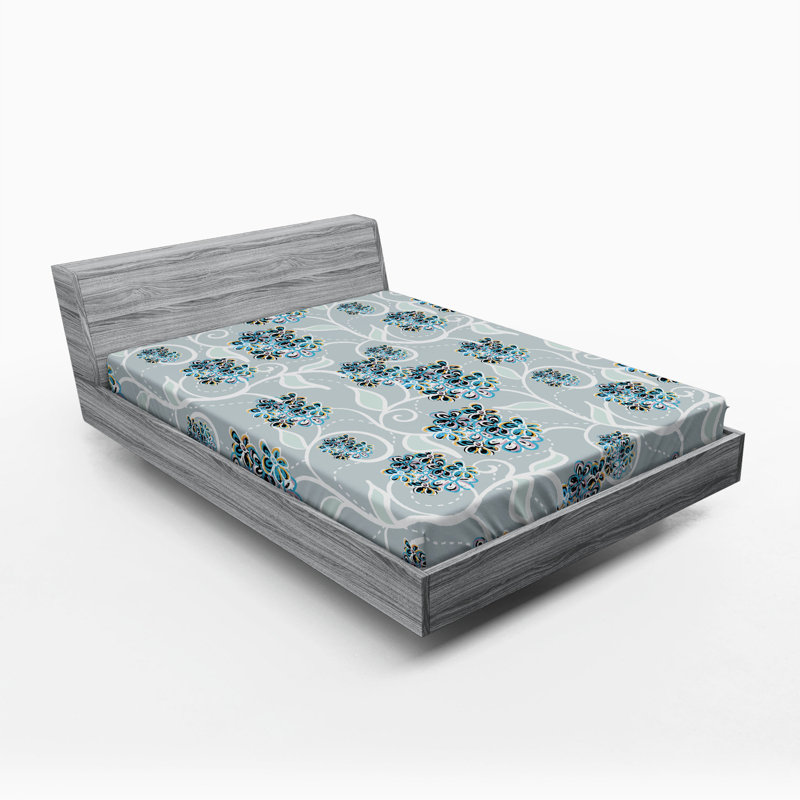 Microfiber Floral Fitted Sheet, Full Fitted Sheet