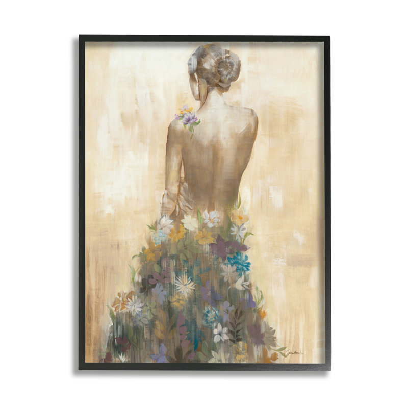 Robe de corps nu féminin au corps doux par Liz Jardine - impression, H 14 po x l 11 po, Giclée encadrée noir minuit
