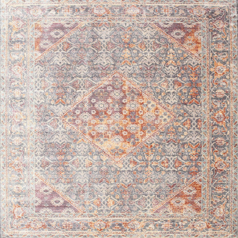 Tapis brun à motif oriental, Rond 6 pi