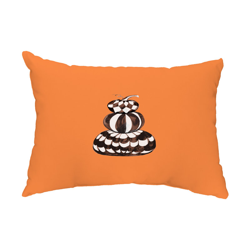  Housse et insert de coussin rectangulaire d'extérieur Pumpkin Stack, Orange
