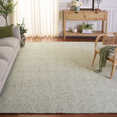 Tapis en laine touffeté à la main de couleur sauge / ivoire Donica