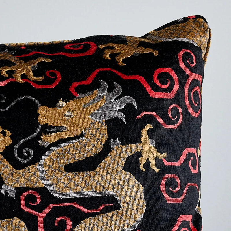 Bixi Velvet Pillow, Onyx