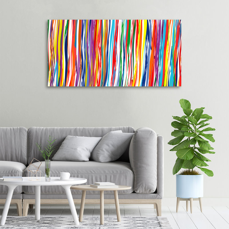Colored Stripes - No Frame Print on Canvas