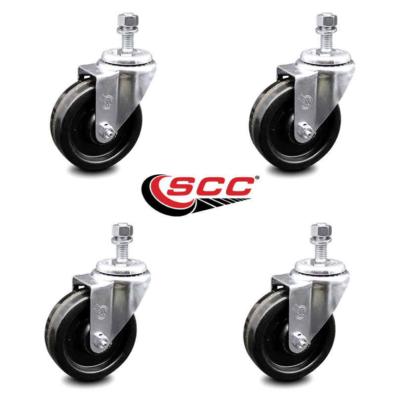 Ensemble de roulettes pivotantes 4 po