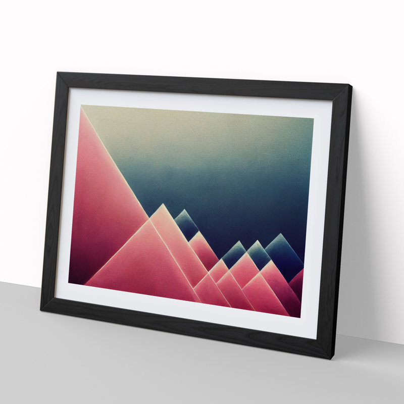 Abstract Minimalism Art - Framed Print, Black, 46cm H x 64cm W x 2cm D