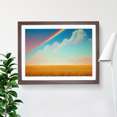 Rainbow Above A Wheat Field - Single Picture Frame Print