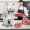 Scie à ruban à viande commerciale 110V 1500W, établi 19,3 "x 15", coupe 0,16-7,9 ", vitesse 19m / s, 2.01HP avec 5 pales pour poisson et boeuf