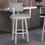 Tabouret de bar pivotant avec accoudoirs en similicuir et métal Nakagawa-29962753-29962754-42220761