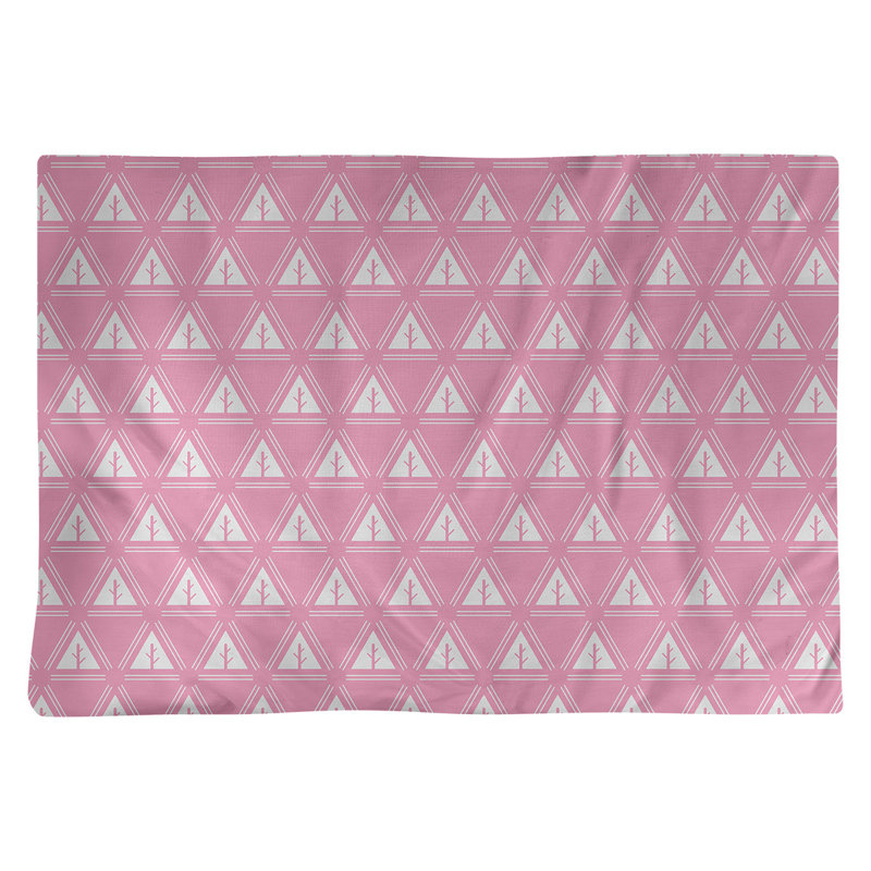 Barbra Polyester Geometric Rectangle Placemat, Pink/White, Cotton