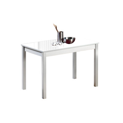 Darvone Glass Top Metal Base Dining Table
