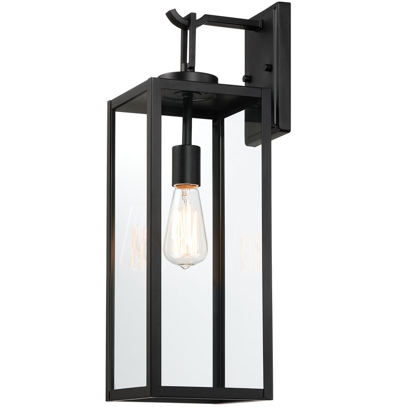 Schlesinger Matte Black Outdoor Wall Lantern, 56.7cm H x 17.8cm W x 22.1cm D