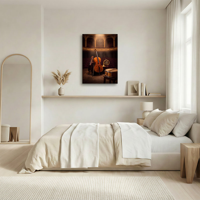Art mural sur toile Cello and French Horn in Empty, 18"H x 12"W