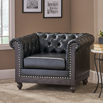 Anduin Faux Leather Chesterfield Chair