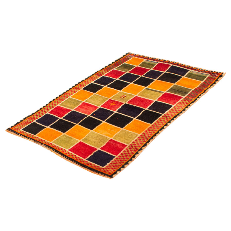 Tapis multicolore Kashkuli Gabbeh 4 pi 0 po x 6 pi 4 po