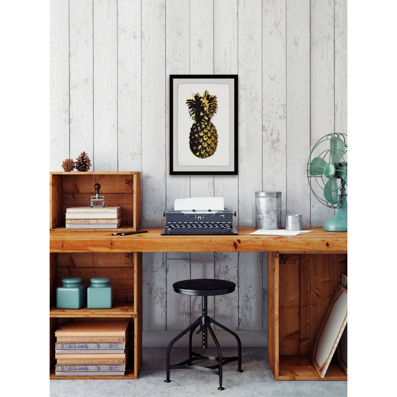 « ananas golden », reproduction d’impression encadrée, H 36 po x l 24 po, Bord vieilli