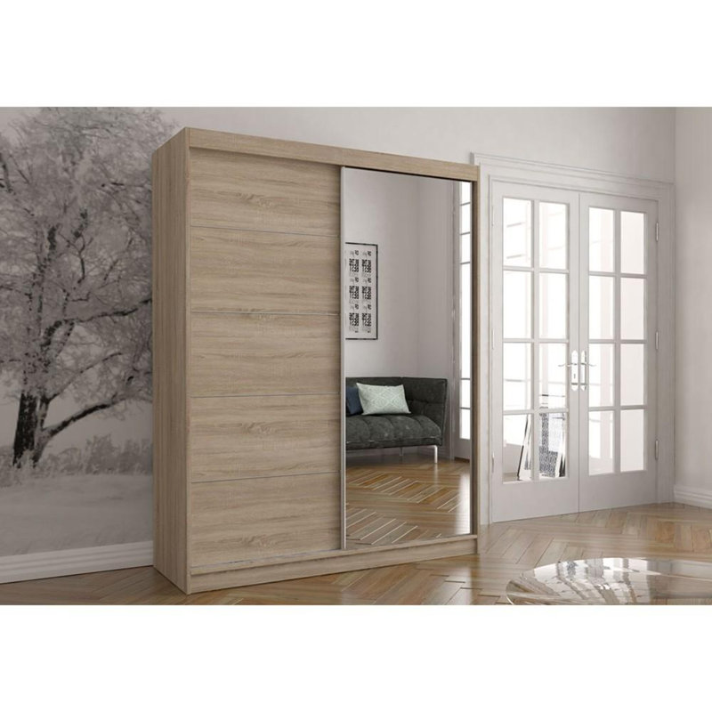 Fackler 2 Door Manufactured Wood Wardrobe, Oak