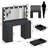 Makeup Vanity With 15 Drawers, Vanity Desk With 12 Led Bulbs And Hd Mirror, 3 Color Brightness Adjustable, Vanity Set For Bedroom, Black-981940217